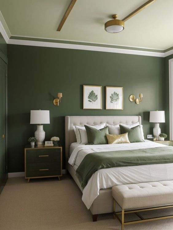 Enchanting Forest Green Bedroom Wall Ideas! - IdeaBedroom