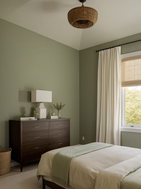 stunning-sage-green-accent-wall-inspiration-ideabedroom